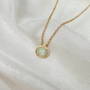 Reworked Vintage Opal Necklace |  Recycled 14k Gold