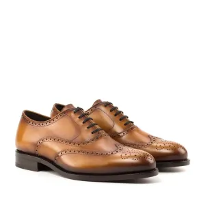 Richelieu fleuri en cuir gold
