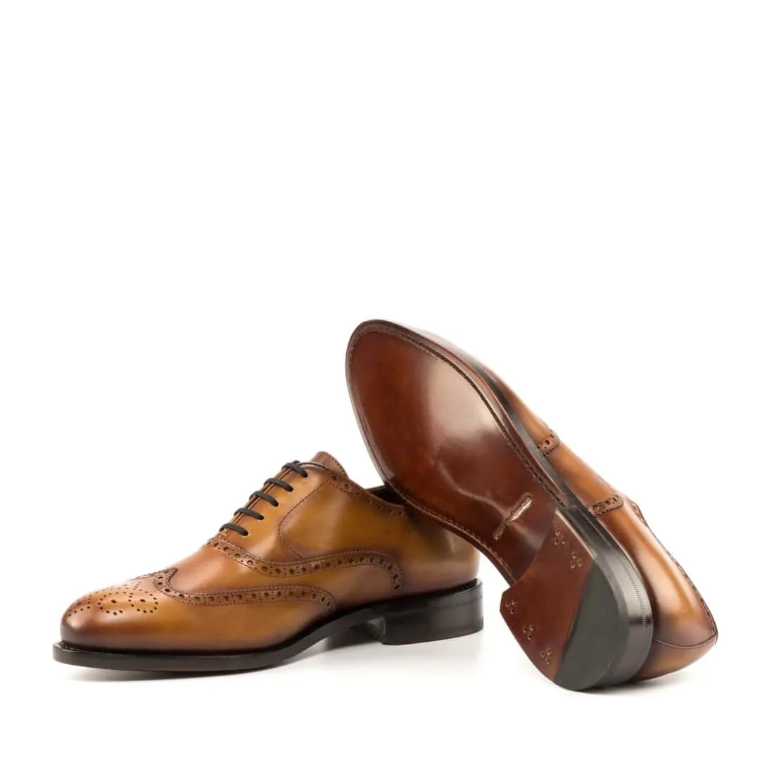 Richelieu fleuri en cuir gold