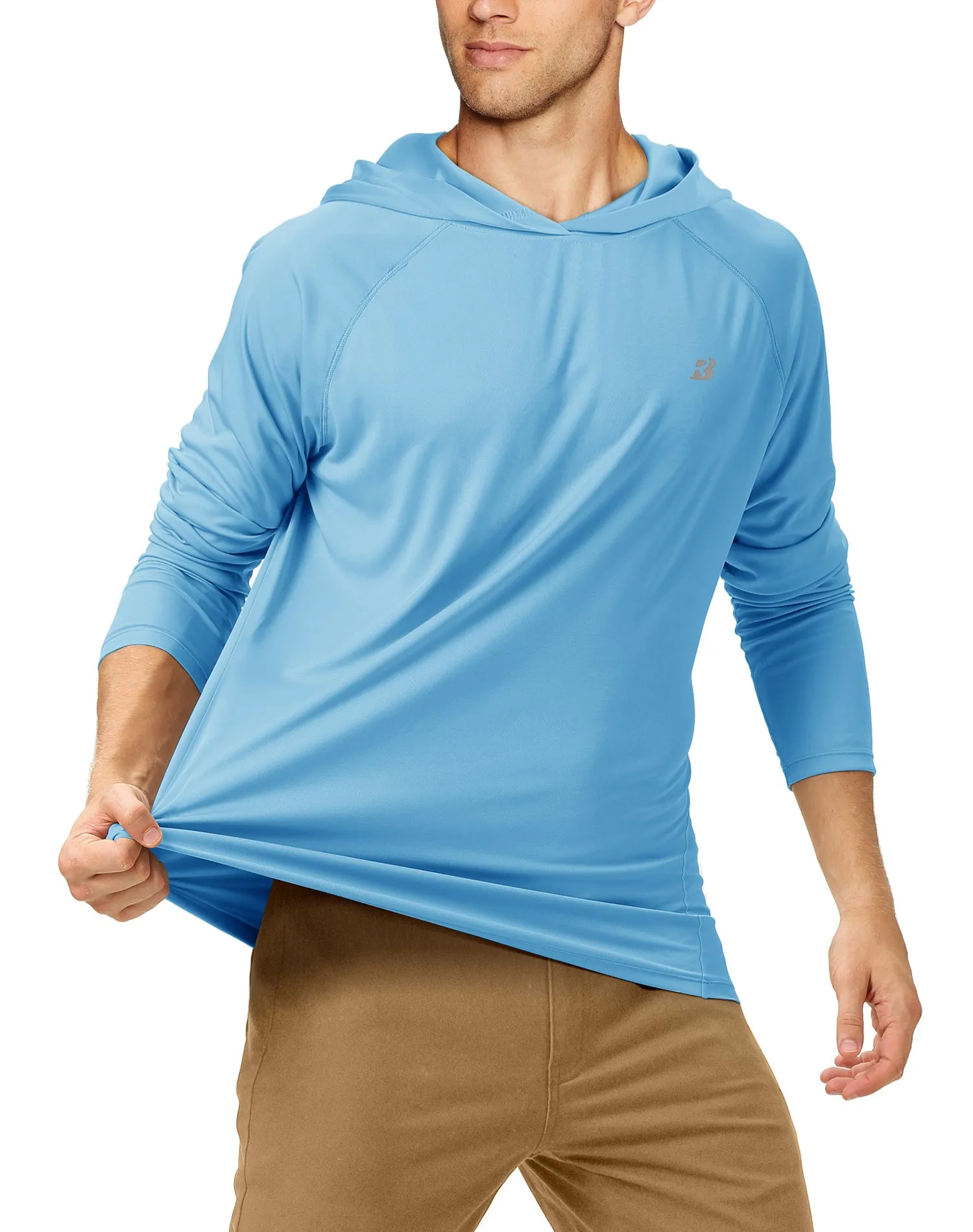 Roadbox 2 Pack UPF 50  Fishing Shirts for Men Long Sleeve Sun Protection Hoodie Lightweight Outdoor UV Hiking Shirts
