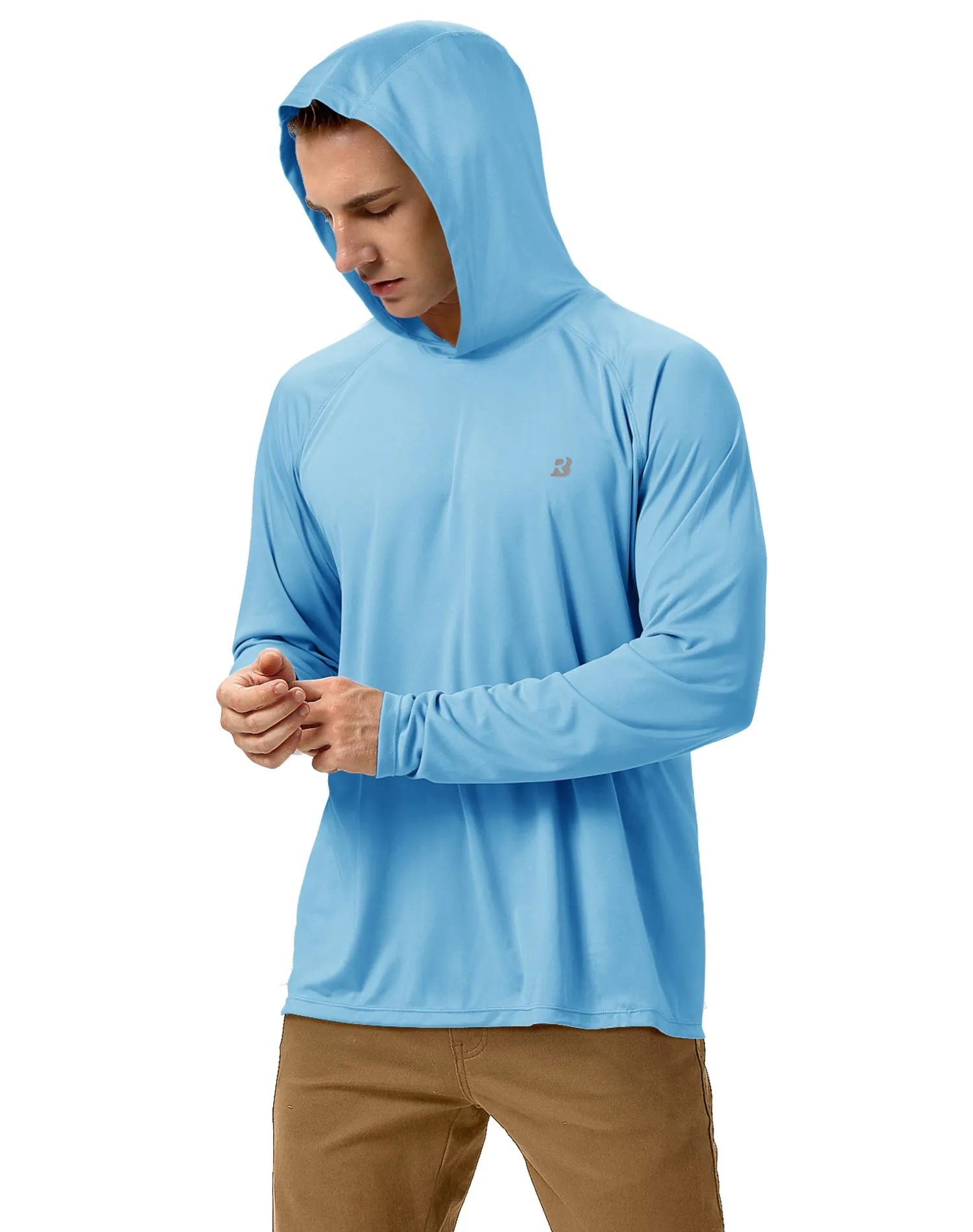 Roadbox 2 Pack UPF 50  Fishing Shirts for Men Long Sleeve Sun Protection Hoodie Lightweight Outdoor UV Hiking Shirts