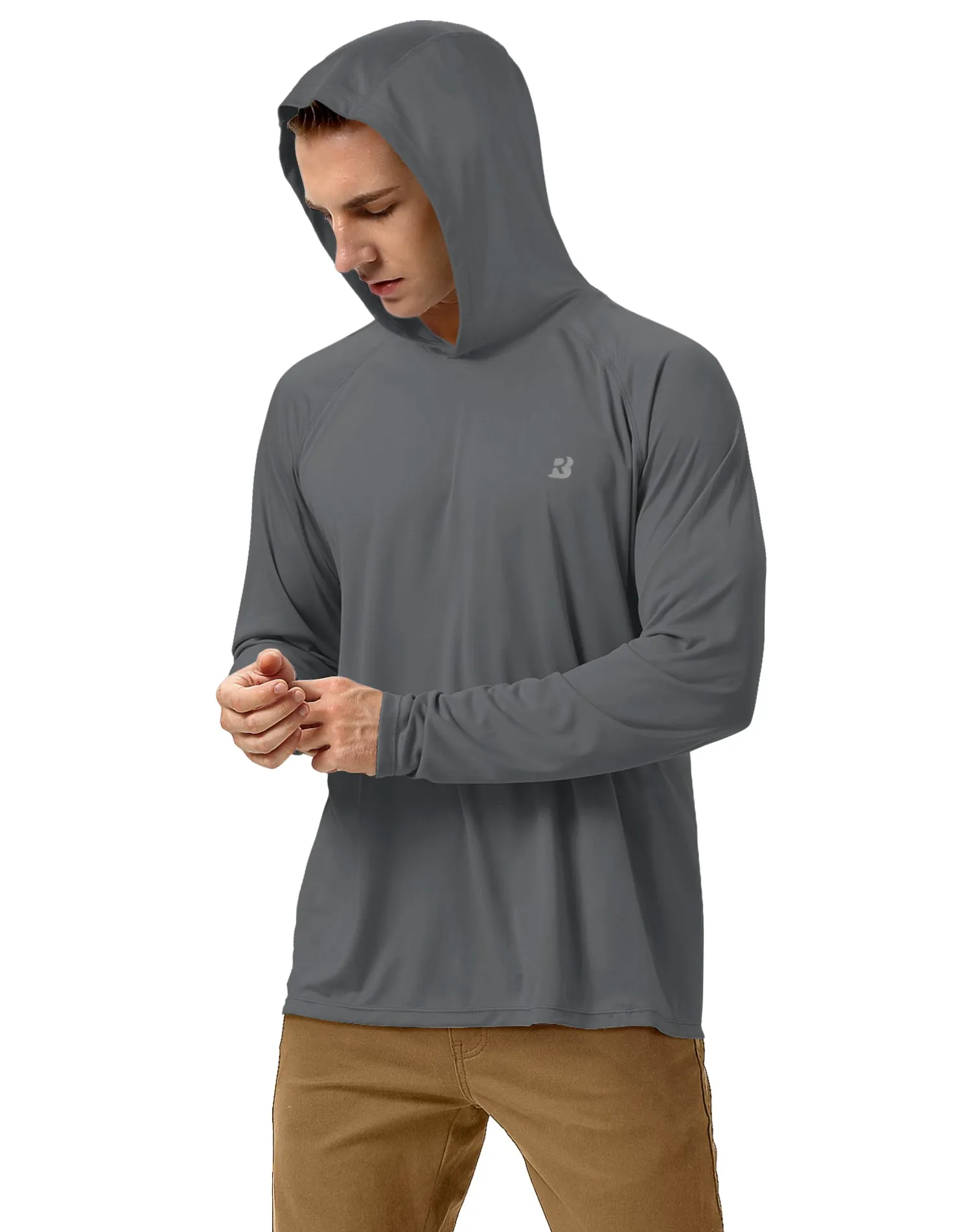 Roadbox 2 Pack UPF 50  Fishing Shirts for Men Long Sleeve Sun Protection Hoodie Lightweight Outdoor UV Hiking Shirts