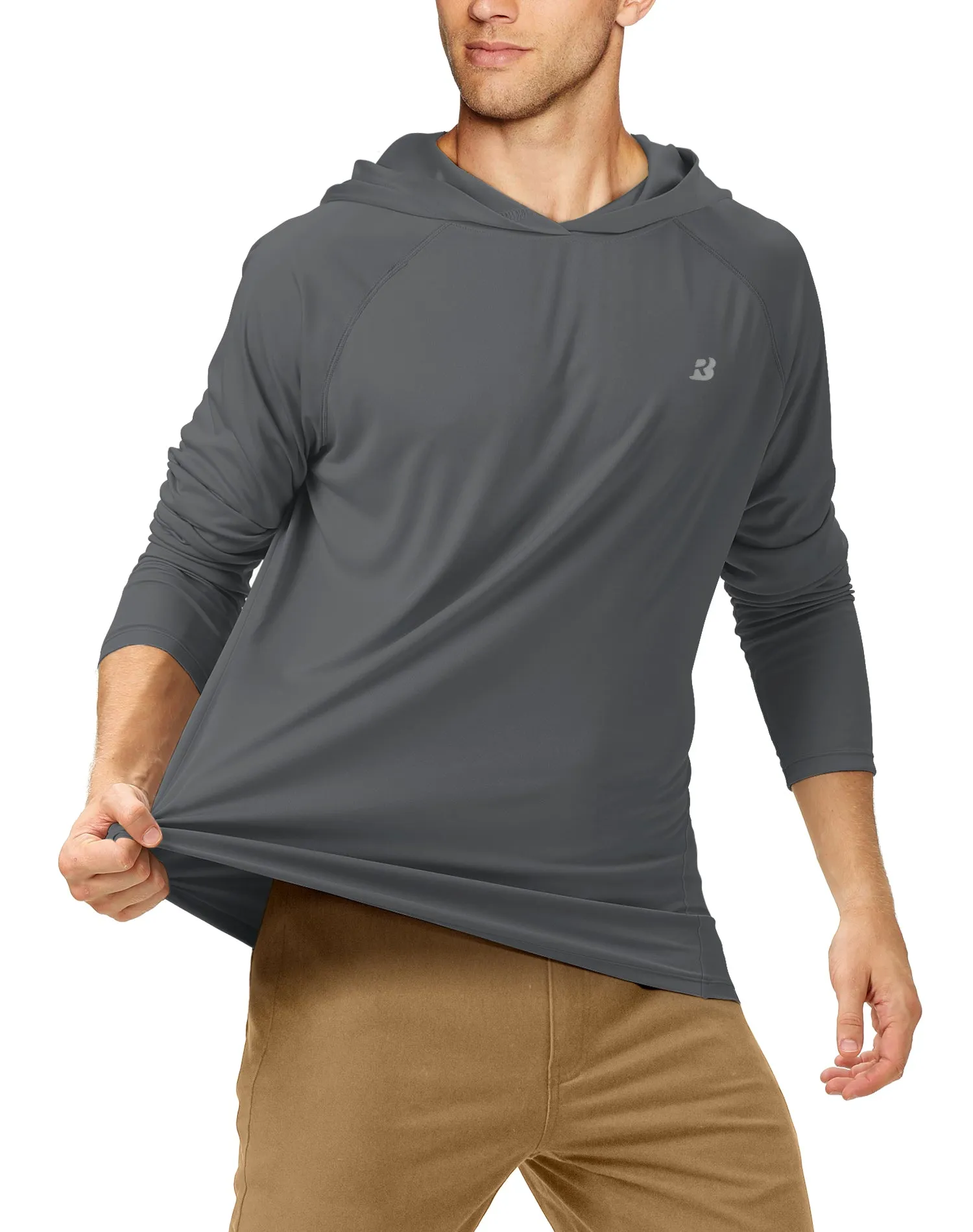 Roadbox 2 Pack UPF 50  Fishing Shirts for Men Long Sleeve Sun Protection Hoodie Lightweight Outdoor UV Hiking Shirts