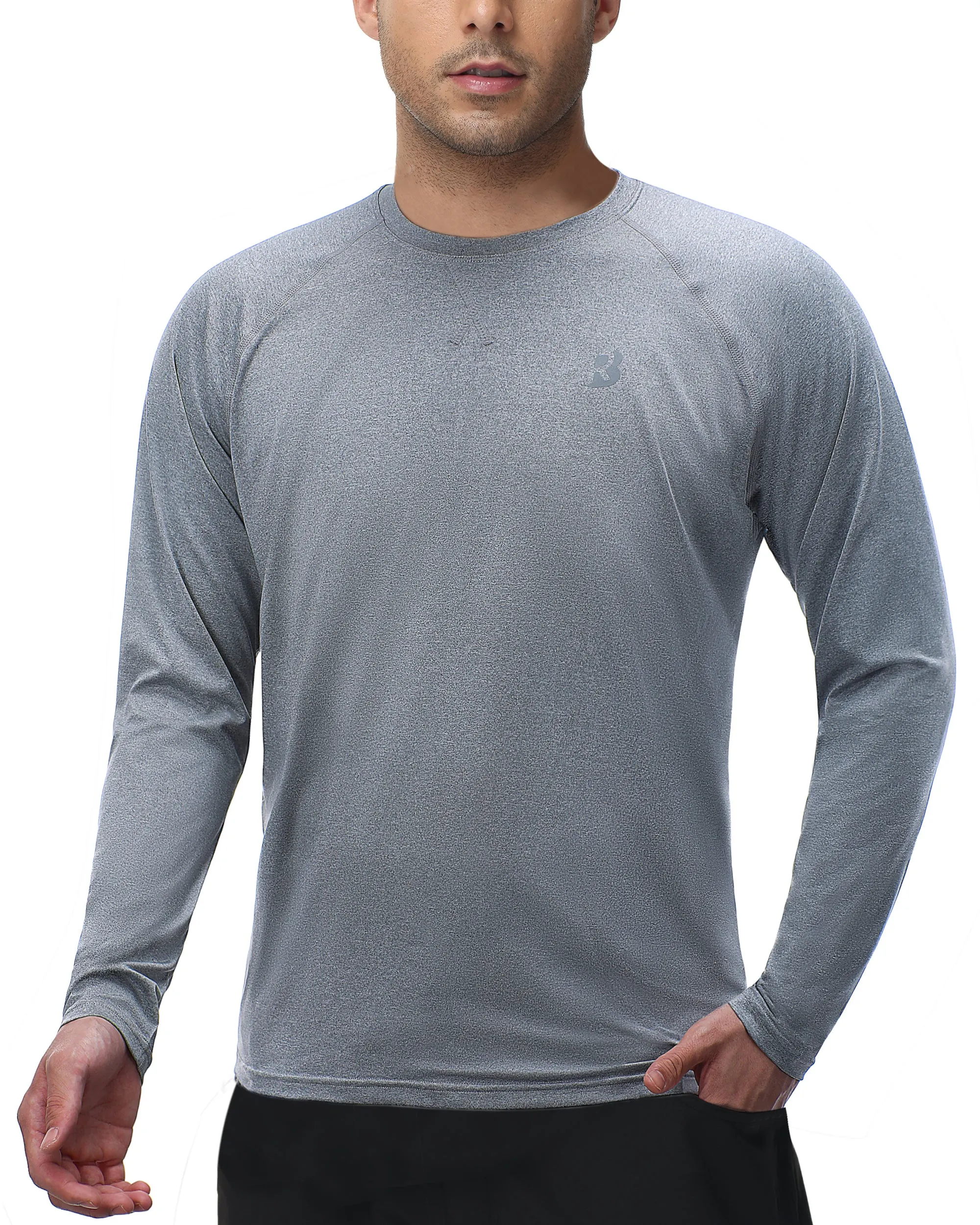 Roadbox Mens UPF 50  UV Sun Protection Long Sleeve Shirts Rash Guard for Fishing Hiking Swimming Running