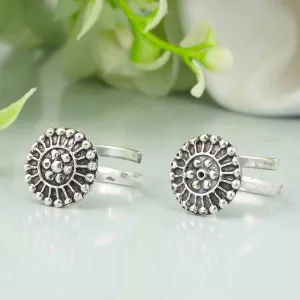 Round Oxidized Silver Toe Rings