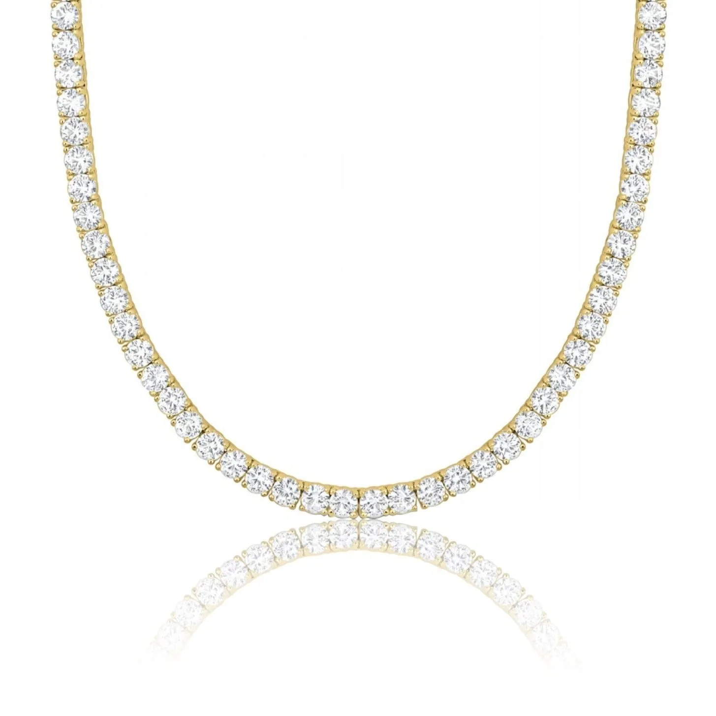 S925 Moissanite Tennis Chain in 14K Gold - 4mm