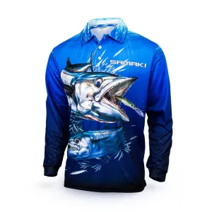 Samaki Spanish Mackerel Long Sleeve Fishing Jersey Shirt - Kids