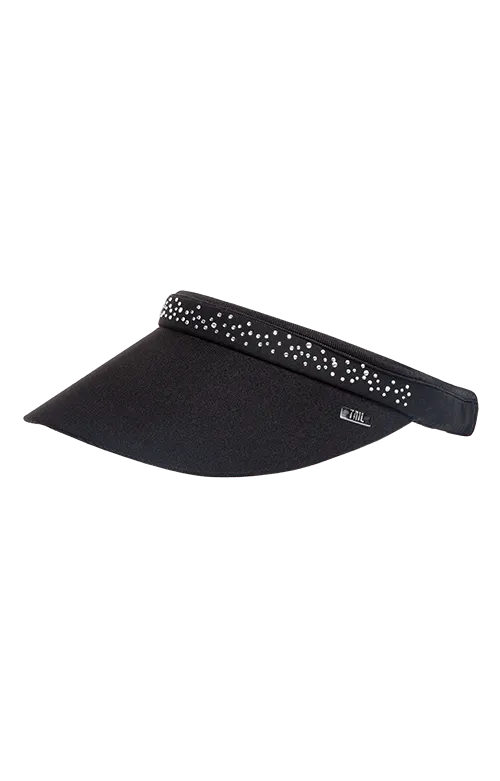 Samantha Visor - Onyx Black with Rhinestones