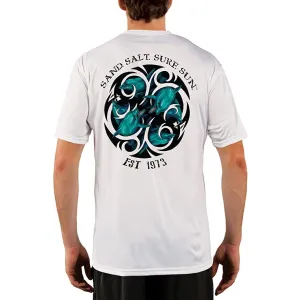 SAND.SALT.SURF.SUN. Dolphin Tribal Men's UPF 50  UV Sun Protection Performance Short Sleeve T-Shirt