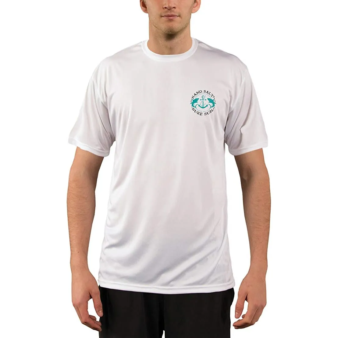 SAND.SALT.SURF.SUN. Dolphin Tribal Men's UPF 50  UV Sun Protection Performance Short Sleeve T-Shirt