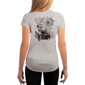SAND.SALT.SURF.SUN. Forbidden Ship Women's UPF 50  UV Sun Protection Performance Short Sleeve T-Shirt
