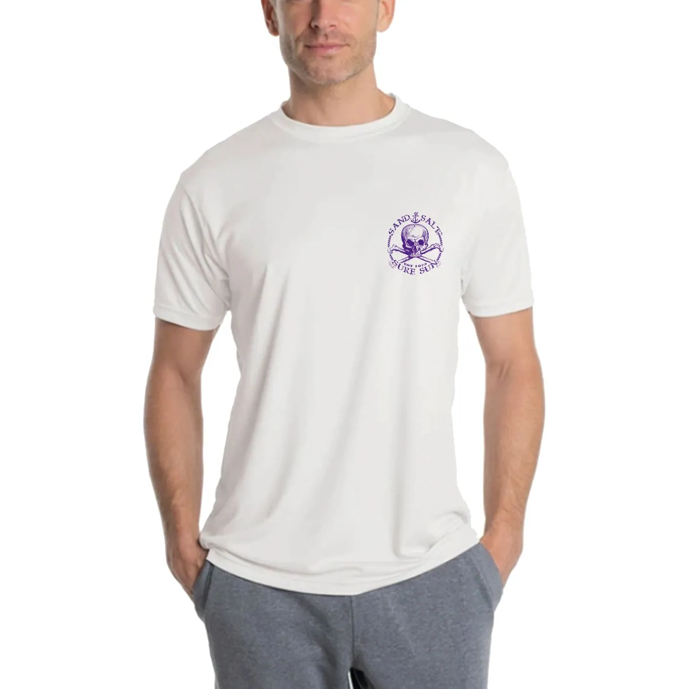 SAND.SALT.SURF.SUN. Octopus Men's UPF 50  UV Sun Protection Performance Short Sleeve T-Shirt