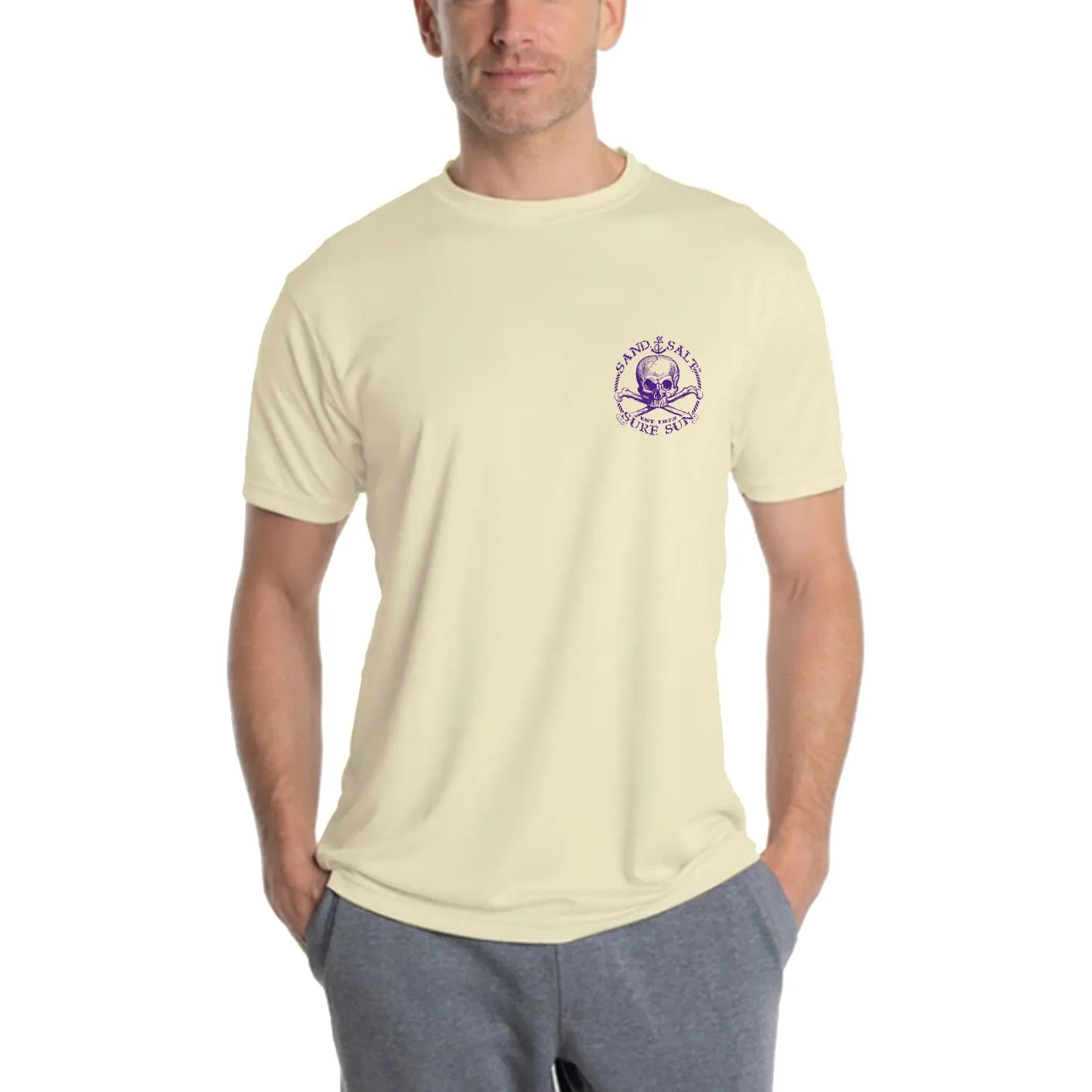 SAND.SALT.SURF.SUN. Octopus Men's UPF 50  UV Sun Protection Performance Short Sleeve T-Shirt