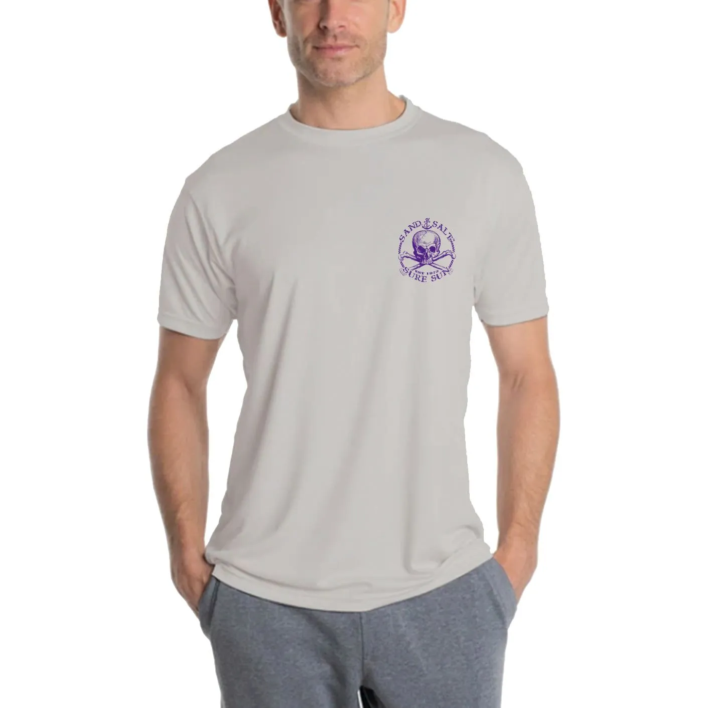 SAND.SALT.SURF.SUN. Octopus Men's UPF 50  UV Sun Protection Performance Short Sleeve T-Shirt