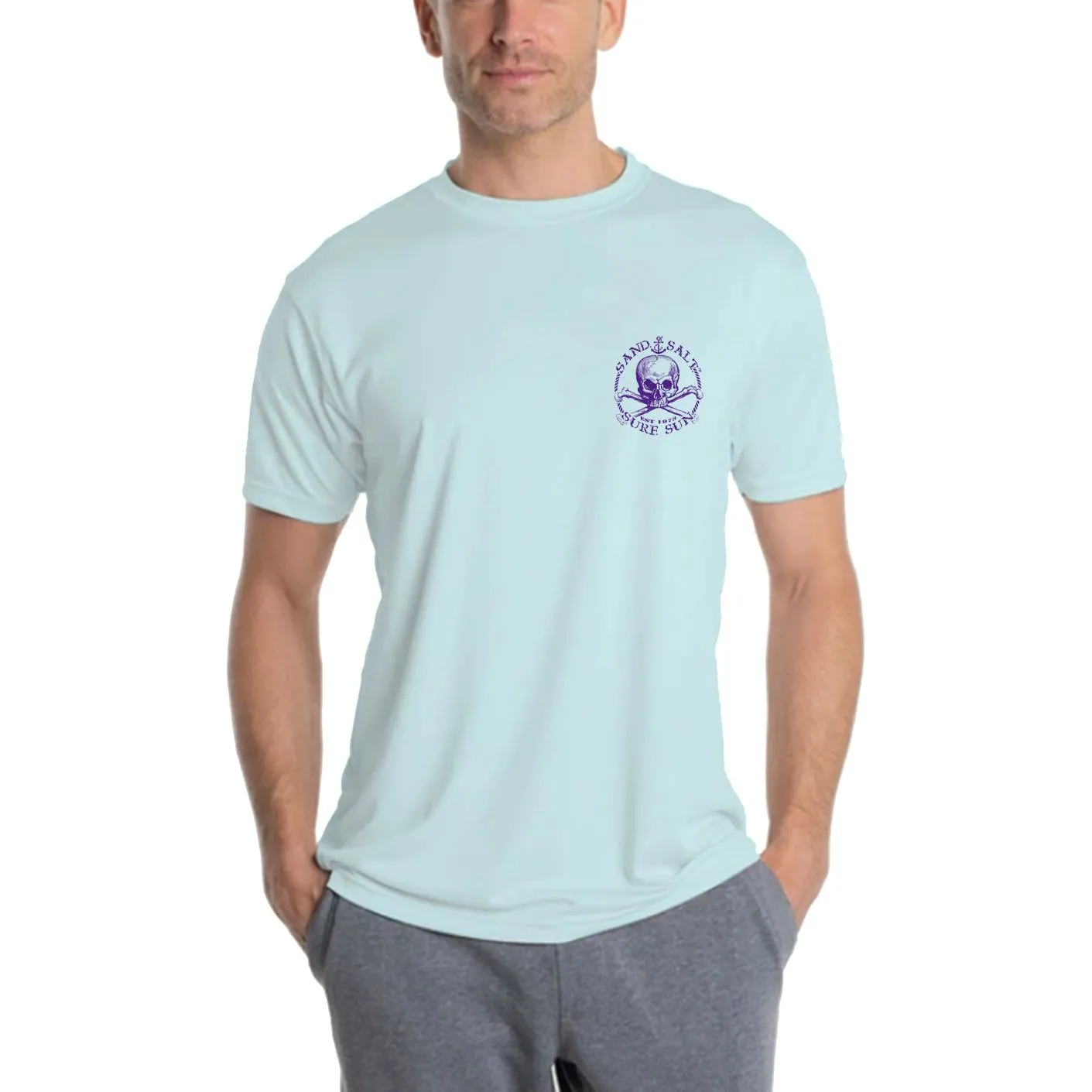 SAND.SALT.SURF.SUN. Octopus Men's UPF 50  UV Sun Protection Performance Short Sleeve T-Shirt
