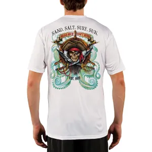 SAND.SALT.SURF.SUN. Pirate Octopus Men's UPF 50  UV Sun Protection Performance Short Sleeve T-Shirt