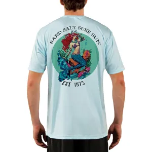 SAND.SALT.SURF.SUN. Redhead Mermaid Men's UPF 50  UV Sun Protection Performance Short Sleeve T-Shirt