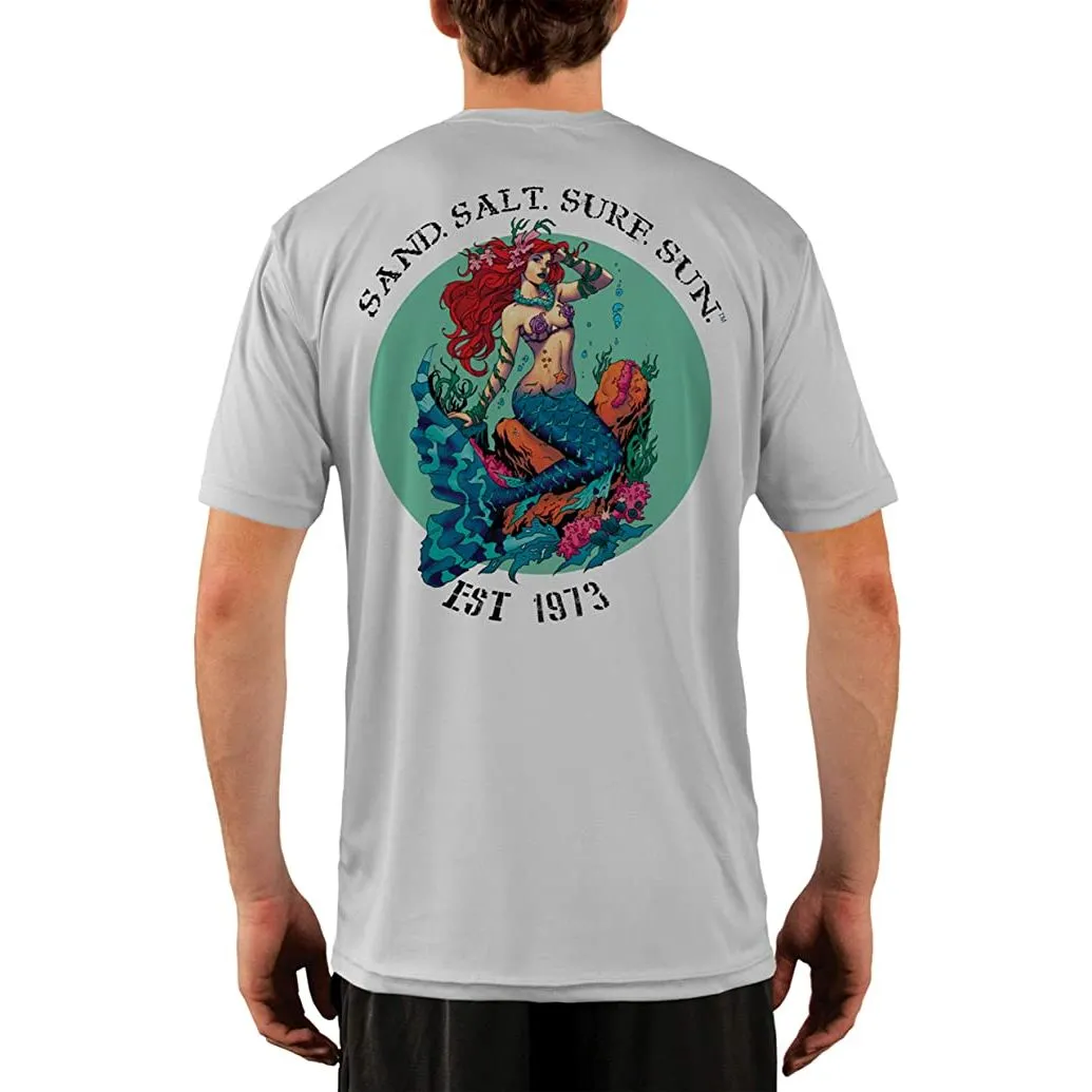 SAND.SALT.SURF.SUN. Redhead Mermaid Men's UPF 50  UV Sun Protection Performance Short Sleeve T-Shirt