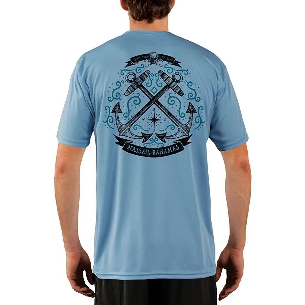 SAND.SALT.SURF.SUN. Sailing Anchor Blue Nassau Men's UPF 50  UV Sun Protection Performance Short Sleeve T-Shirt