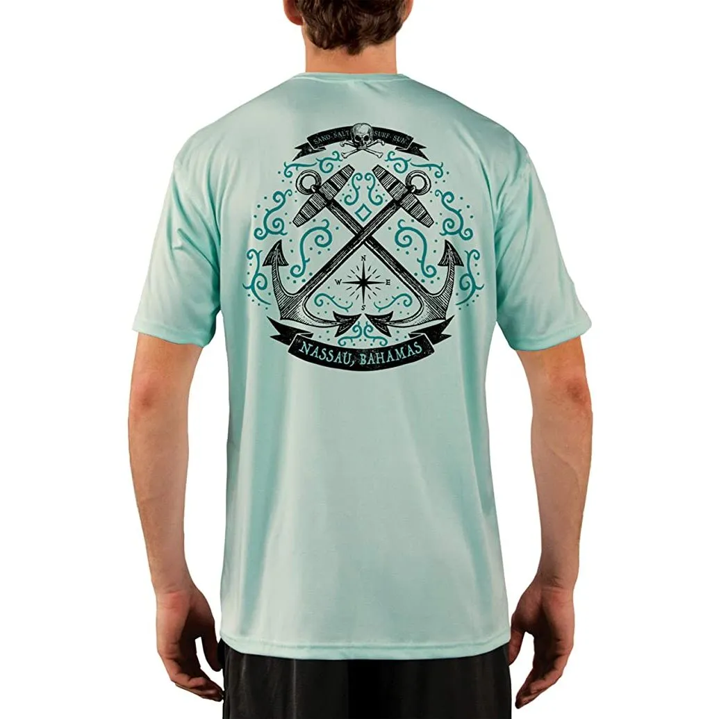 SAND.SALT.SURF.SUN. Sailing Anchor Blue Nassau Men's UPF 50  UV Sun Protection Performance Short Sleeve T-Shirt