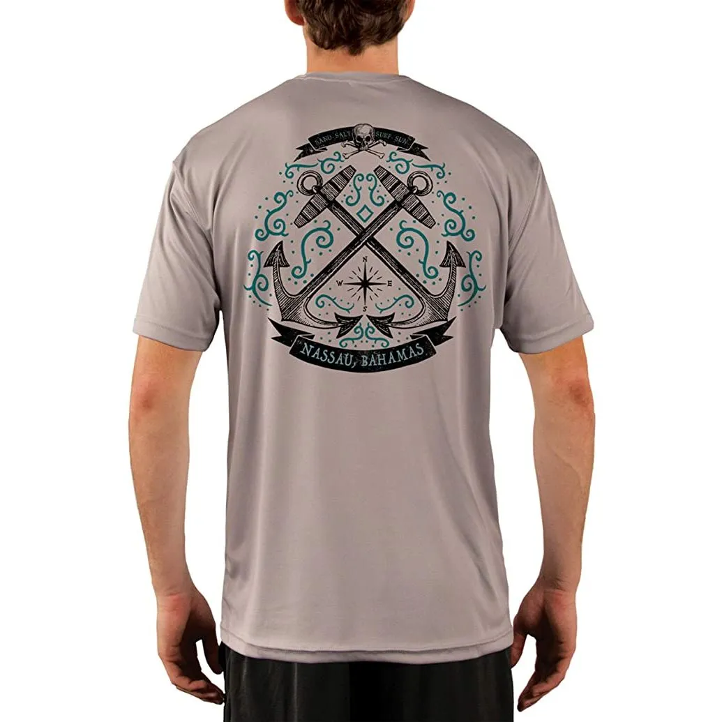 SAND.SALT.SURF.SUN. Sailing Anchor Blue Nassau Men's UPF 50  UV Sun Protection Performance Short Sleeve T-Shirt