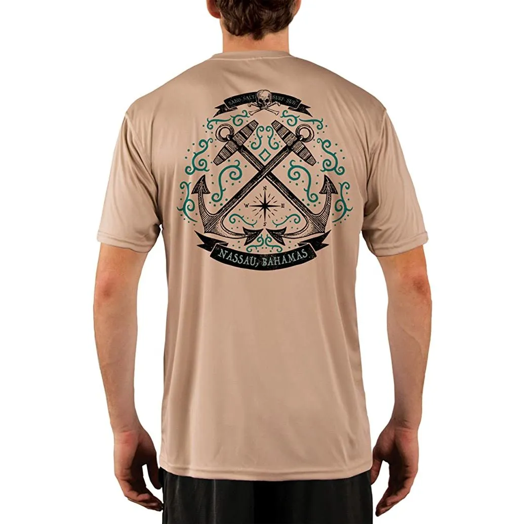 SAND.SALT.SURF.SUN. Sailing Anchor Blue Nassau Men's UPF 50  UV Sun Protection Performance Short Sleeve T-Shirt