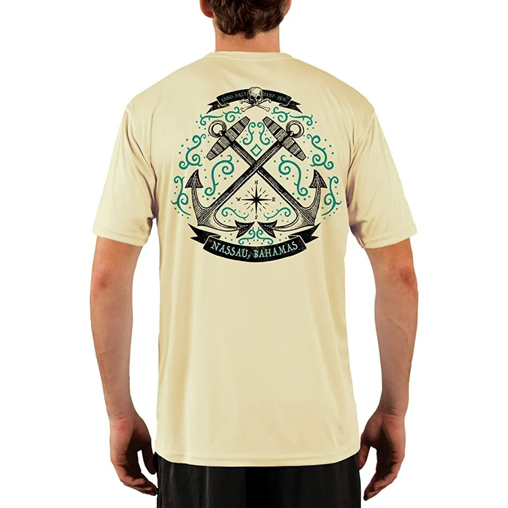 SAND.SALT.SURF.SUN. Sailing Anchor Blue Nassau Men's UPF 50  UV Sun Protection Performance Short Sleeve T-Shirt