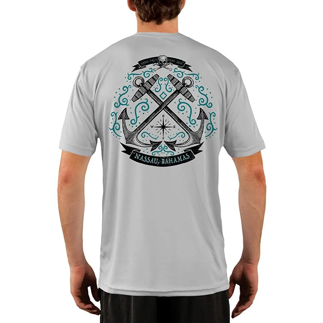 SAND.SALT.SURF.SUN. Sailing Anchor Blue Nassau Men's UPF 50  UV Sun Protection Performance Short Sleeve T-Shirt