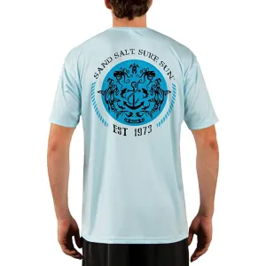 SAND.SALT.SURF.SUN. Shark and Anchor Tribal Men's UPF 50  UV Sun Protection Performance Short Sleeve T-Shirt