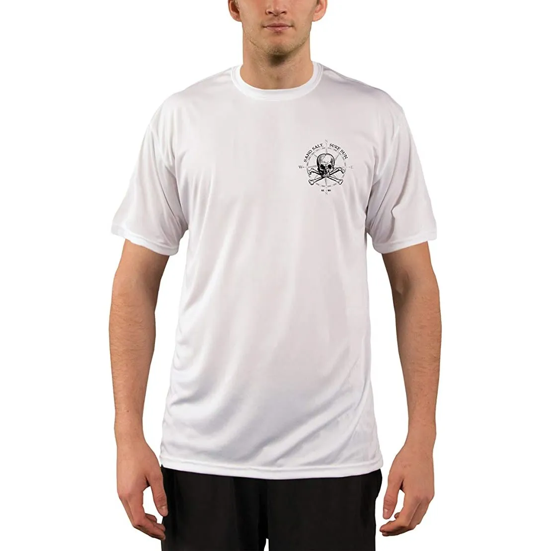 SAND.SALT.SURF.SUN. Shark Blood Men's UPF 50  UV Sun Protection Performance Short Sleeve T-Shirt