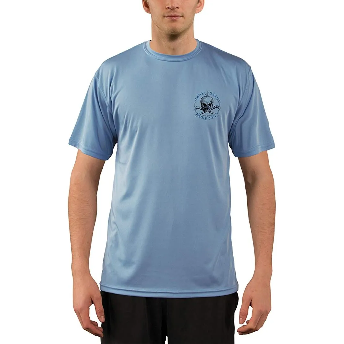 SAND.SALT.SURF.SUN. Shark Diver Attack Men's UPF 50  UV Sun Protection Performance Short Sleeve T-Shirt