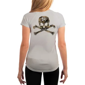 SAND.SALT.SURF.SUN. Skull Women's UPF 50  UV Sun Protection Performance Short Sleeve T-Shirt
