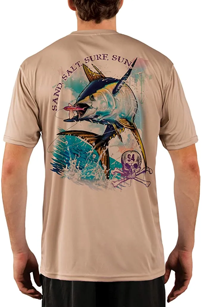 SAND.SALT.SURF.SUN. Tuna Men's UPF 50  UV Sun Protection Performance Short Sleeve T-Shirt