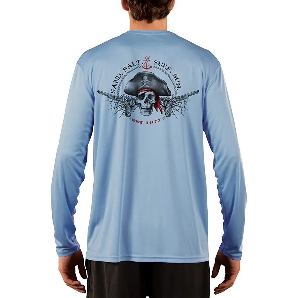 SAND.SALT.SURF.SUN. Vintage Pirate Men's UPF 50  UV Sun Protection Performance Long Sleeve T-Shirt