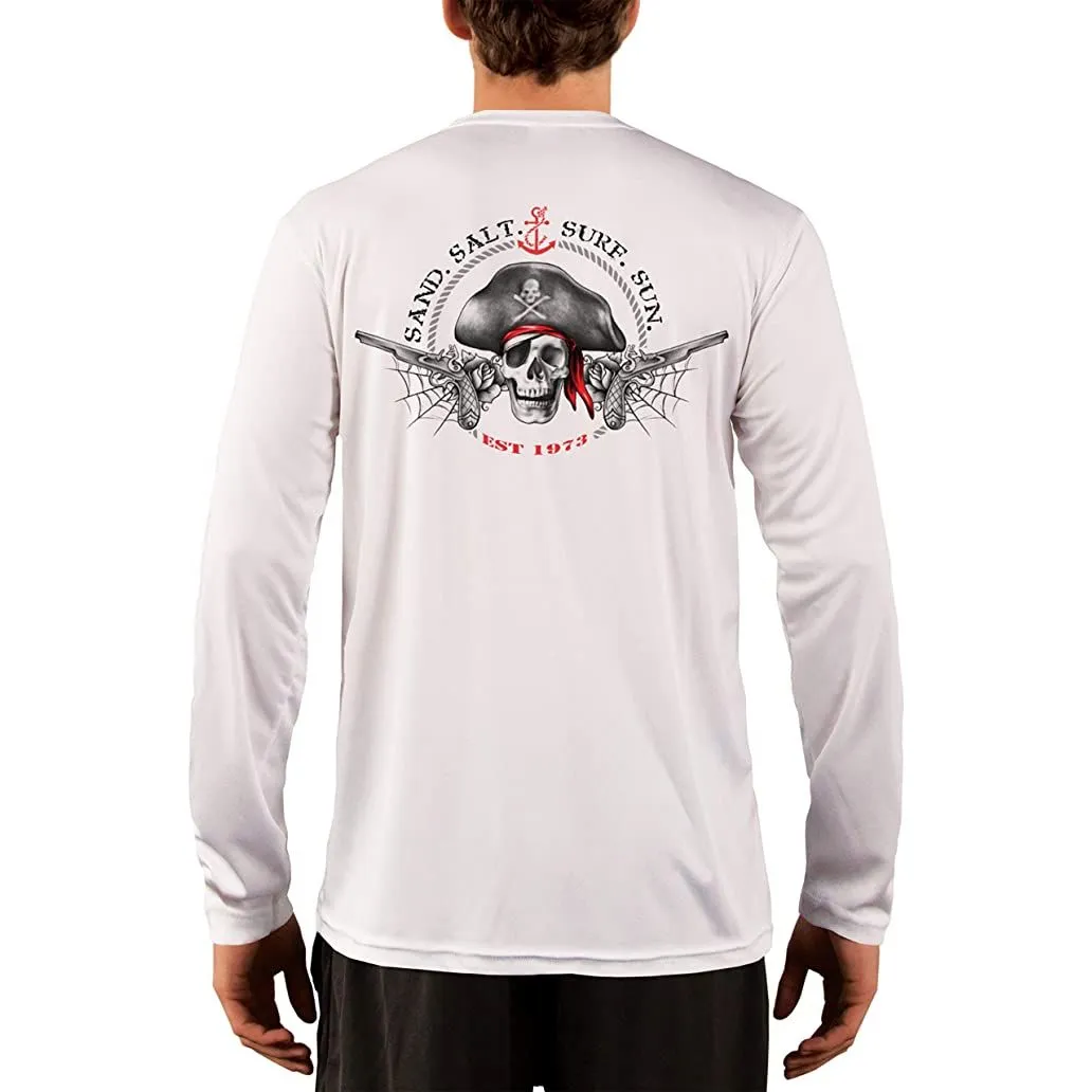 SAND.SALT.SURF.SUN. Vintage Pirate Men's UPF 50  UV Sun Protection Performance Long Sleeve T-Shirt