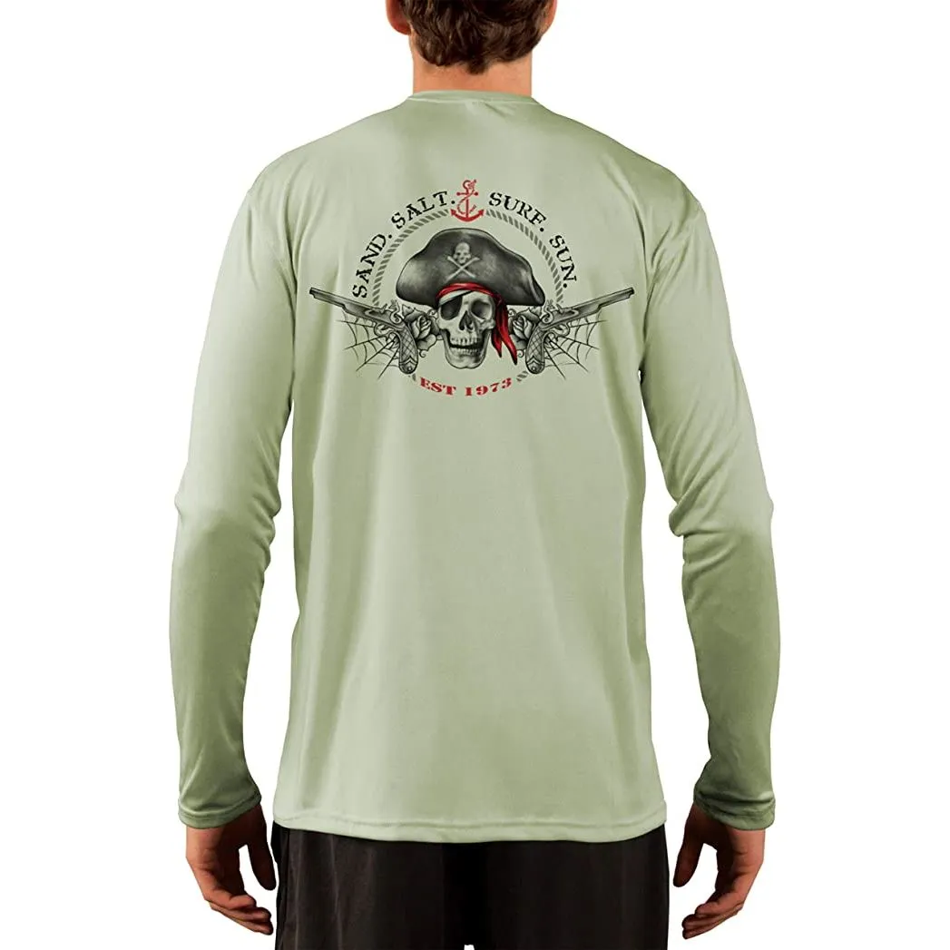 SAND.SALT.SURF.SUN. Vintage Pirate Men's UPF 50  UV Sun Protection Performance Long Sleeve T-Shirt