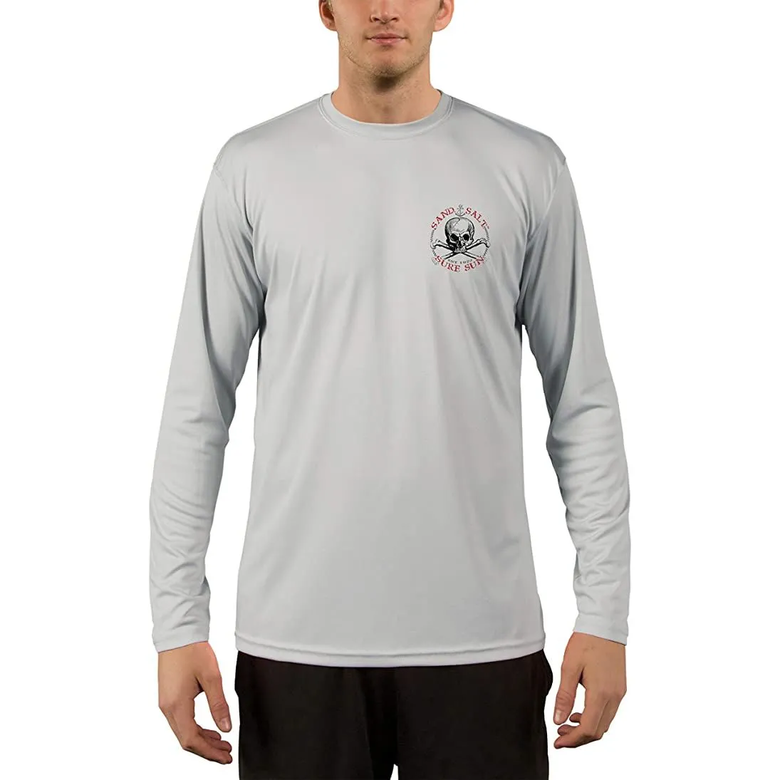SAND.SALT.SURF.SUN. Vintage Pirate Men's UPF 50  UV Sun Protection Performance Long Sleeve T-Shirt