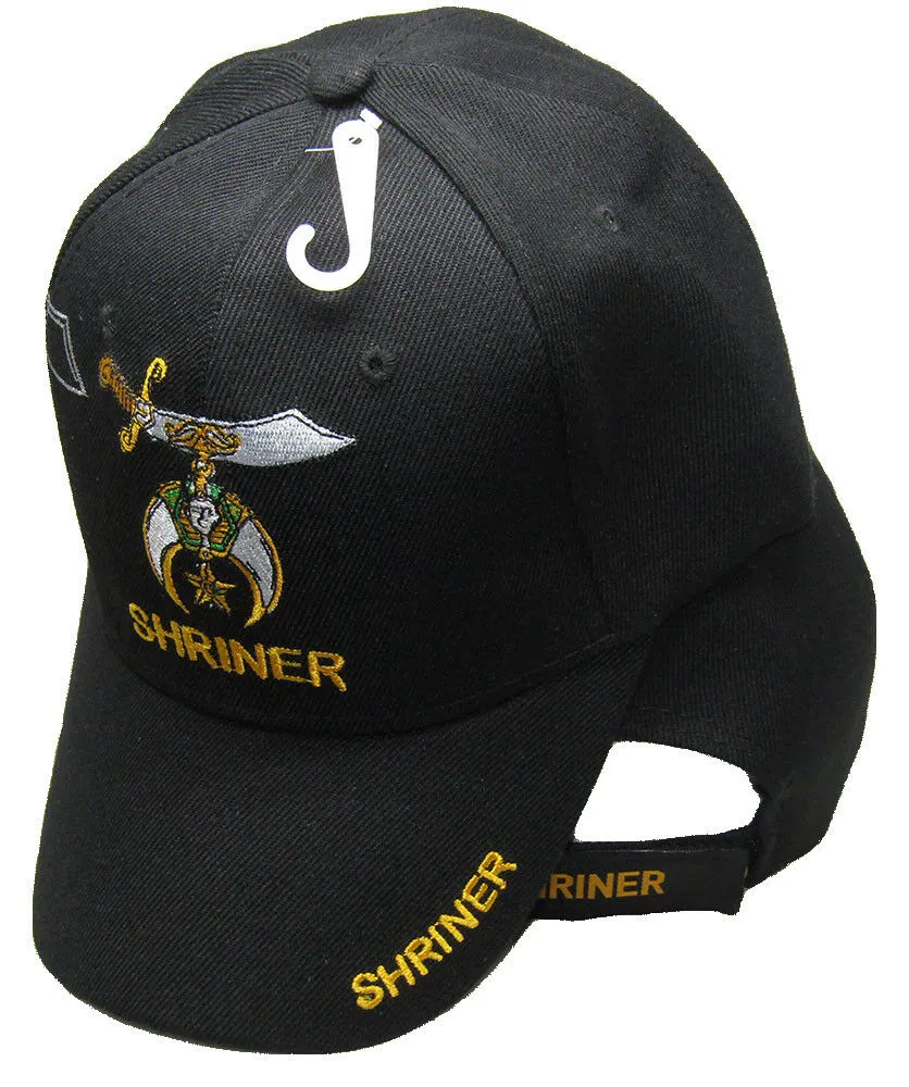 Shriner Hat Black Shriners Baseball Cap with Logo Emblem Ancient Arabic Order of the Nobles of the Mystic Shrine