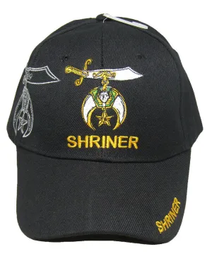 Shriner Hat Black Shriners Baseball Cap with Logo Emblem Ancient Arabic Order of the Nobles of the Mystic Shrine