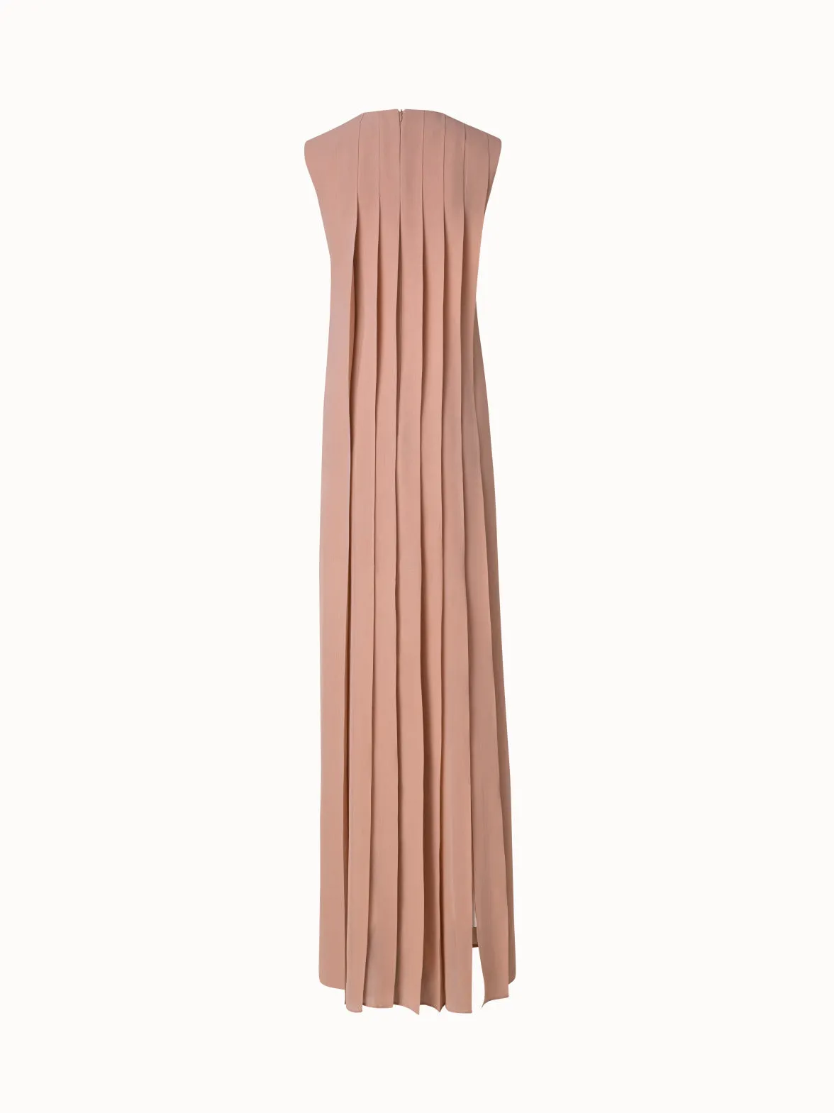 Silk Georgette Gown with Multicolor Pleats