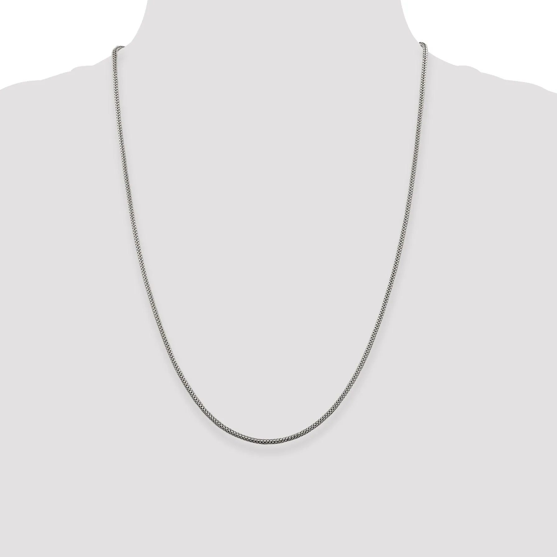 Silver Polished 2.00-mm Fancy Corona Chain
