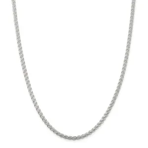 Silver Polished 3.00-mm Solid Round Spiga Chain