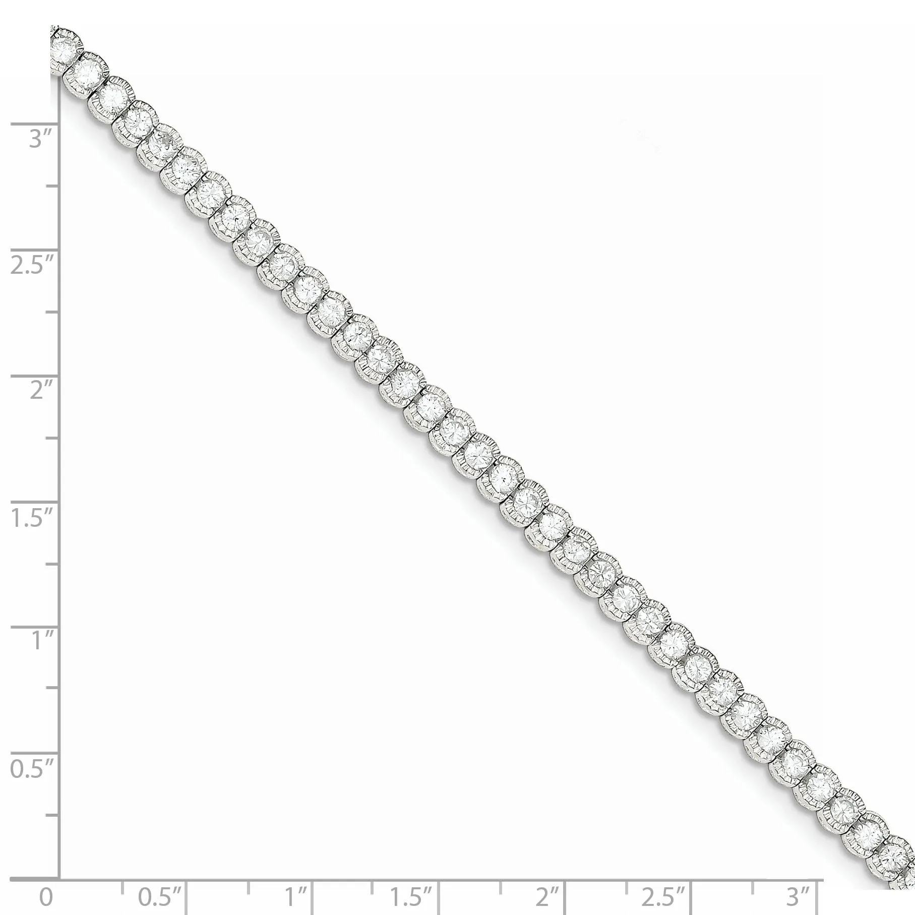Silver Polished Cubic Zirconia Bracelet