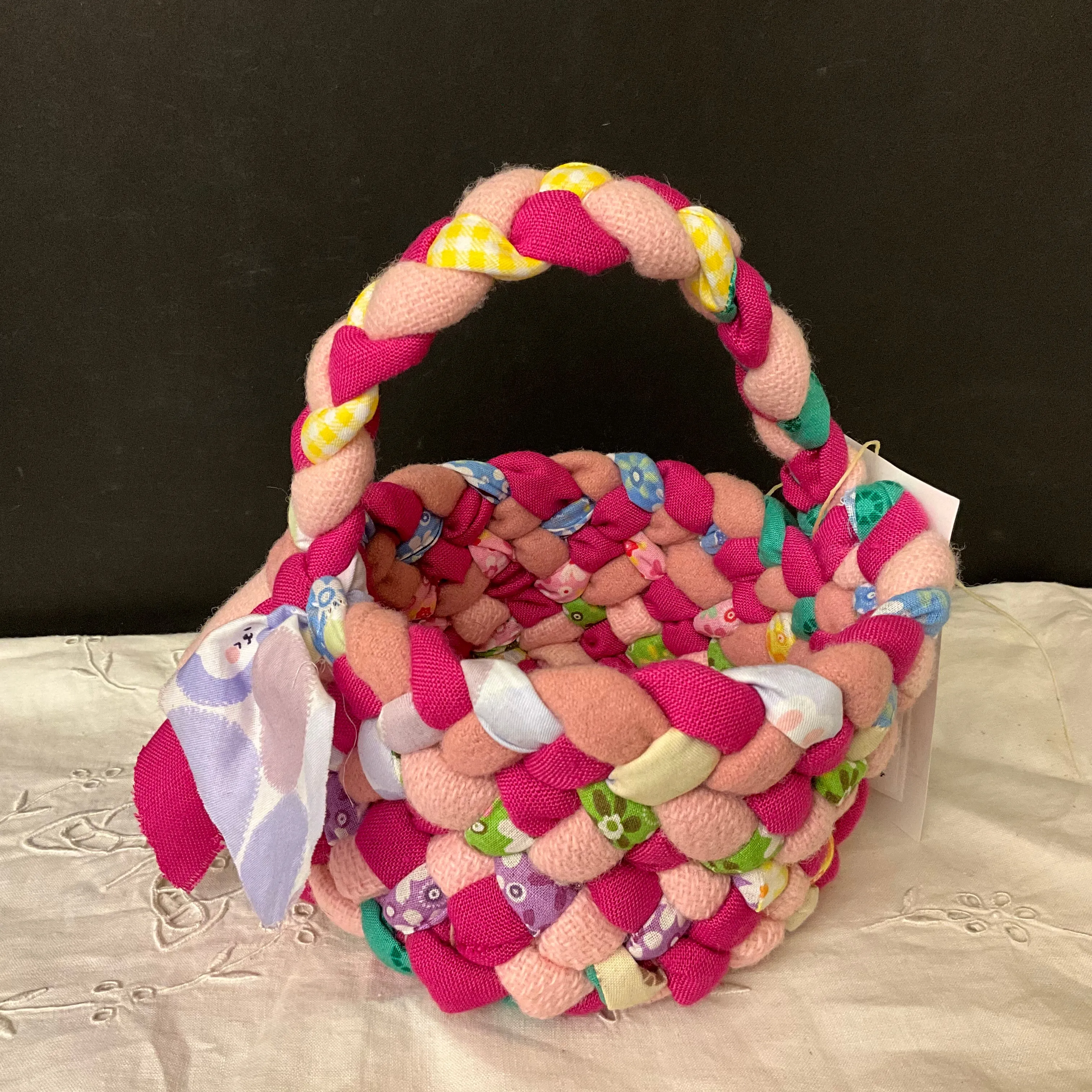Small One Handle Basket in Pinks