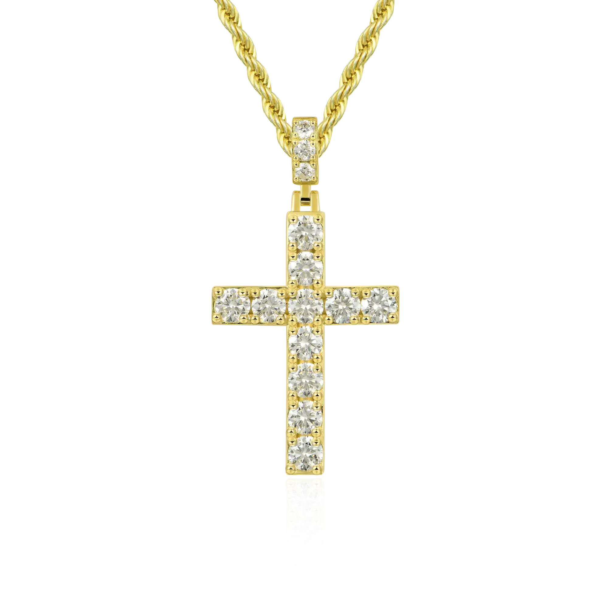 Solid Tennis Cross Pendant - Large