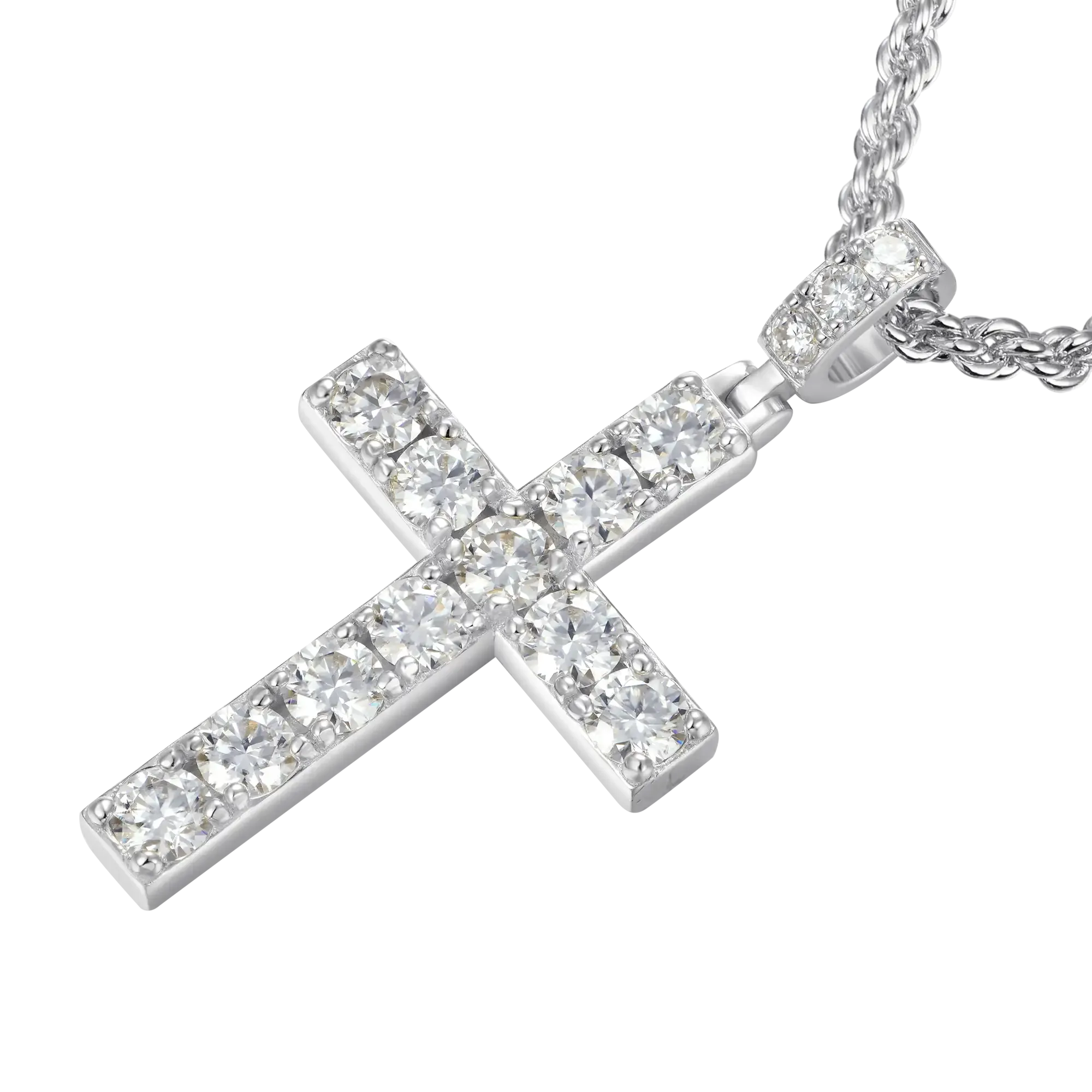 Solid Tennis Cross Pendant - Large
