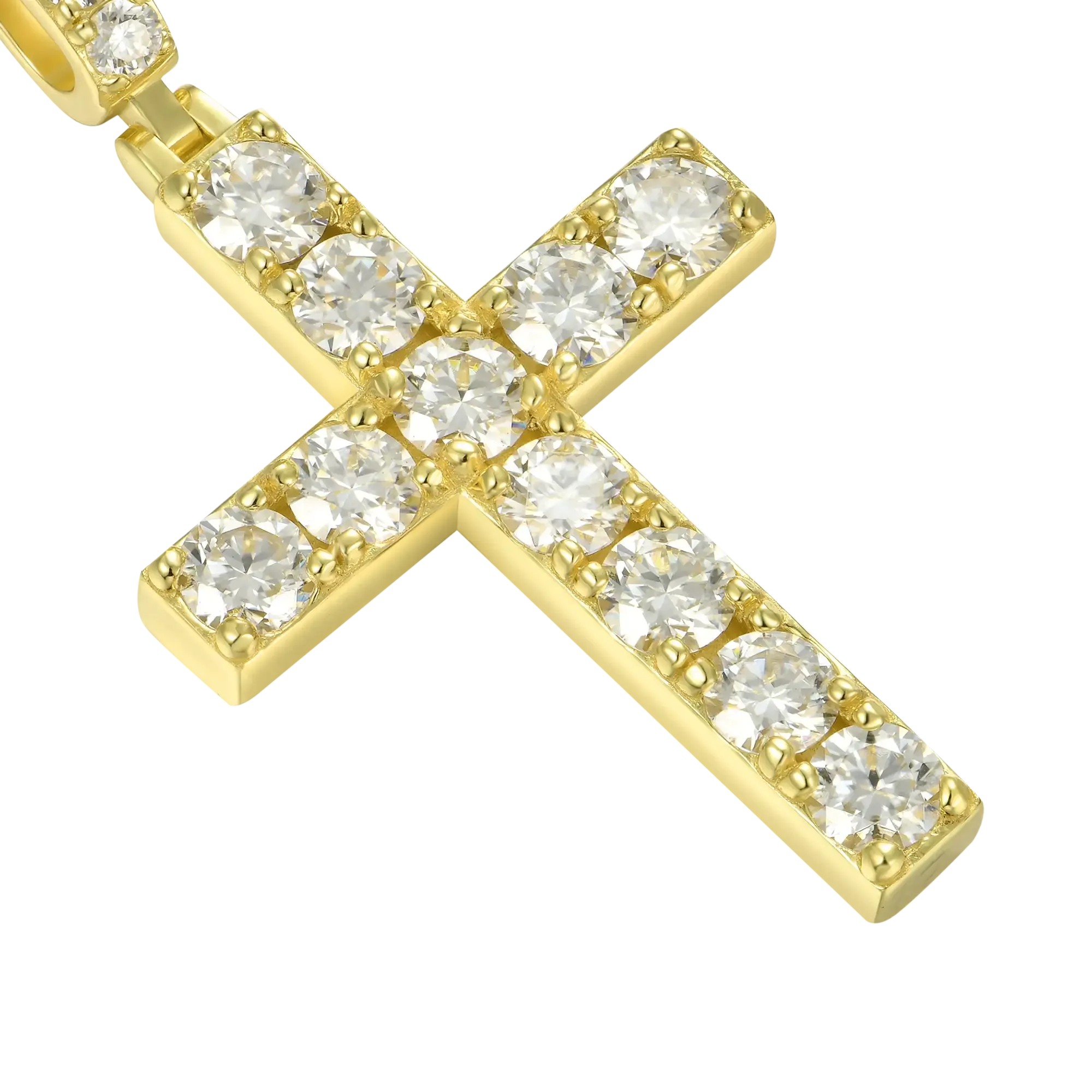 Solid Tennis Cross Pendant - Large