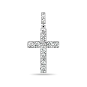 Solid Tennis Cross Pendant - Large