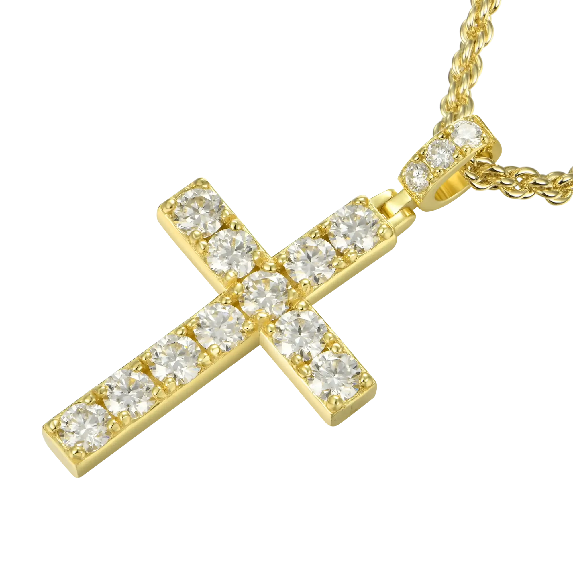 Solid Tennis Cross Pendant - Large