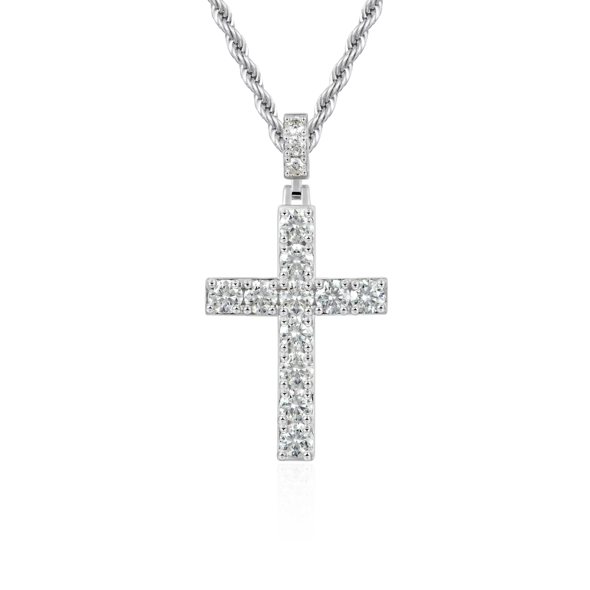 Solid Tennis Cross Pendant - Large
